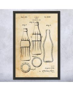 Classic Cola Bottle Framed Patent Print