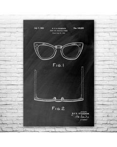 Horn Rim Glasses Frame Patent Print Poster