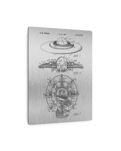 Flying Saucer UFO Patent Metal Print