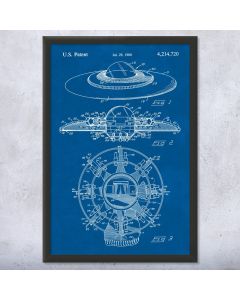 Flying Saucer UFO Patent Framed Print