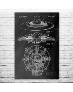 Flying Saucer UFO Patent Print Poster