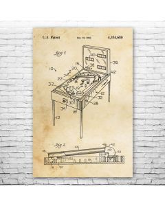 Bally Xenon Pinball Tubeshot Patent Print Poster