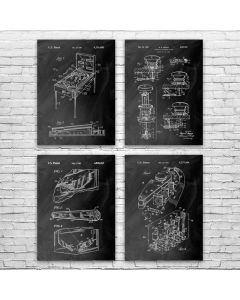 Pinball Patent Posters Set of 4