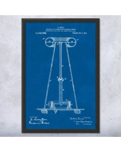 Nikola Tesla Electricity Transmitter Patent Framed Print