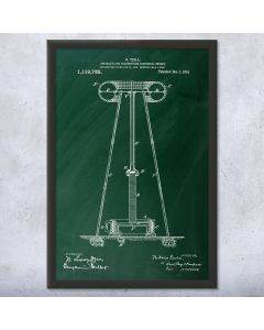 Nikola Tesla Electricity Transmitter Patent Framed Print