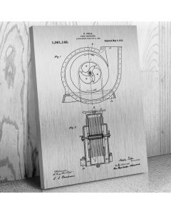 Nikola Tesla Fluid Propulsion Patent Canvas Print