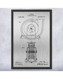 Nikola Tesla Fluid Propulsion Framed Patent Print