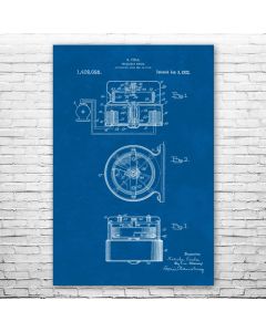 Nikola Tesla Frequency Meter Patent Print Poster