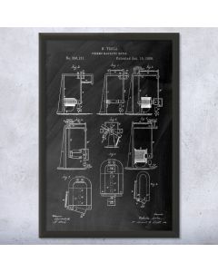 Nikola Tesla Thermo Magnetic Motor Framed Patent Print