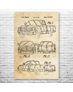 Pickup Truck Patent Print Poster