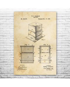 Langstroth Beehive Patent Print Poster