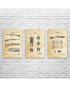Shotgun Patent Posters Set of 3