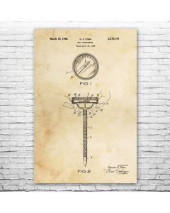 Meat Thermometer Patent Print Poster