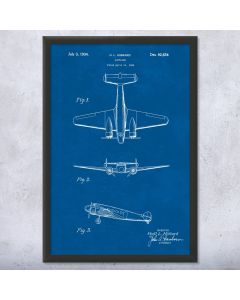 Lockheed Electra 10E Airplane Framed Patent Print