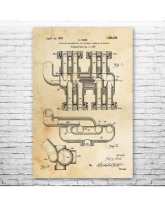 Intake Manifold Patent Print Poster