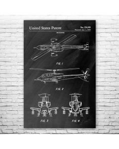 Attack Helicopter Poster Patent Print