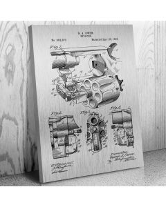 Revolver Cylinder Chamber Canvas Patent Art Print