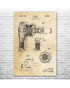 Electric Hair Dryer Patent Print Poster