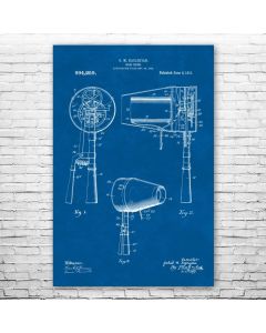 Hair Dryer Poster Patent Print