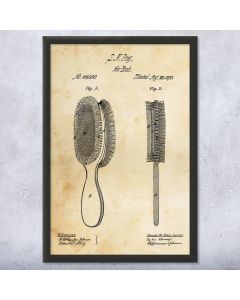 Hair Brush Framed Patent Print