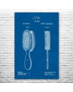 Hair Brush Poster Patent Print