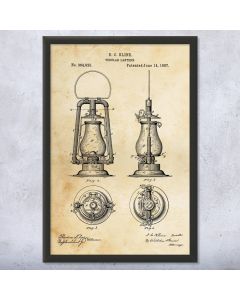 Tubular Lantern Patent Framed Print
