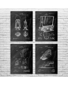 Mining Patent Posters Set of 4