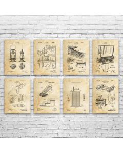 Mining Patent Prints Set of 8