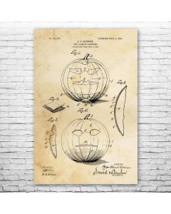 Halloween Jack-o-Lantern Patent Print Poster