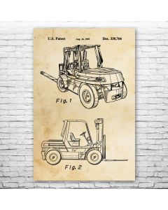 Forklift Poster Patent Print