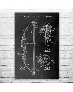 Compound Bow Patent Print Poster