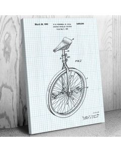 Unicycle Canvas Patent Art Print