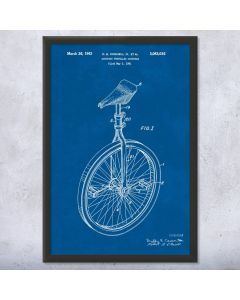 Unicycle Patent Framed Print