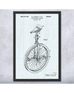 Unicycle Framed Patent Print