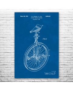 Unicycle Poster Patent Print