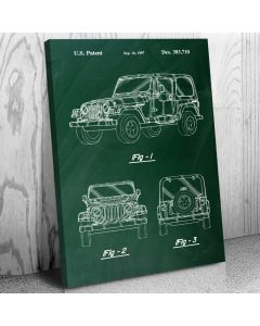 Jeep Wrangler Canvas Patent Art Print