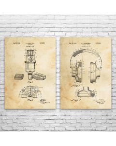 Recording Studio Patent Prints Set of 2