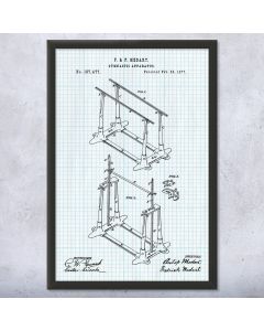 Gymnastics Parallel Bar Framed Patent Print
