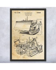 Bulldozer Earth Mover Framed Patent Print