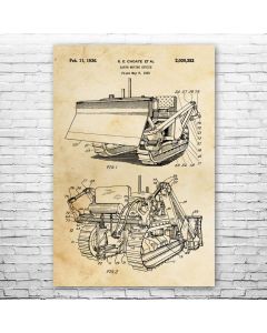 Bulldozer Earth Mover Patent Print Poster