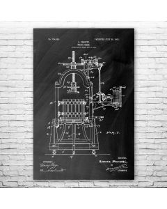 Wine Press Poster Patent Print
