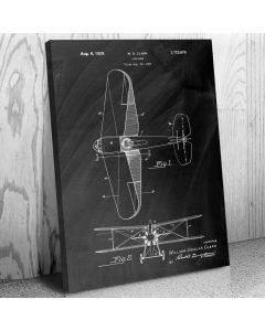 Staggered Biplane Canvas Patent Art Print