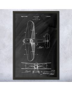 Staggered Biplane Framed Patent Print