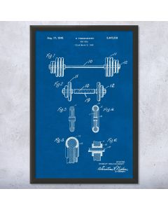 Bar Bell Weight Patent Framed Print