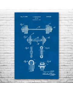 Bar Bell Weight Patent Print Poster