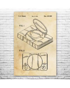 PS1 Console Patent Print Poster
