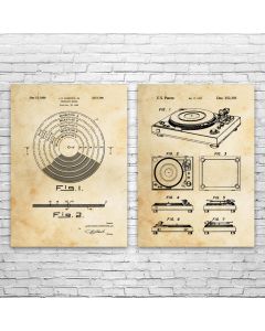 DJ Equipment Patent Prints Set of 2