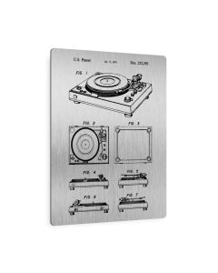 Turntable Record Player Patent Metal Print
