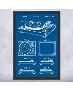 Turntable Record Player Framed Patent Print