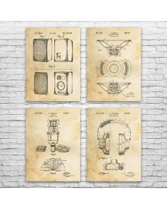 Music Studio Patent Posters Set of 4